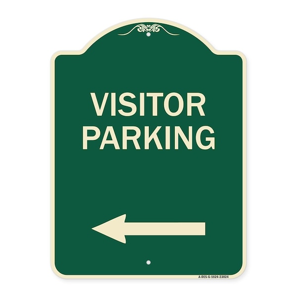Signmission Reserved Parking Visitor Parking Arrow Pointing Left Heavy-Gauge Alum Sign, 24" x 18", G-1824-23024 A-DES-G-1824-23024 - main